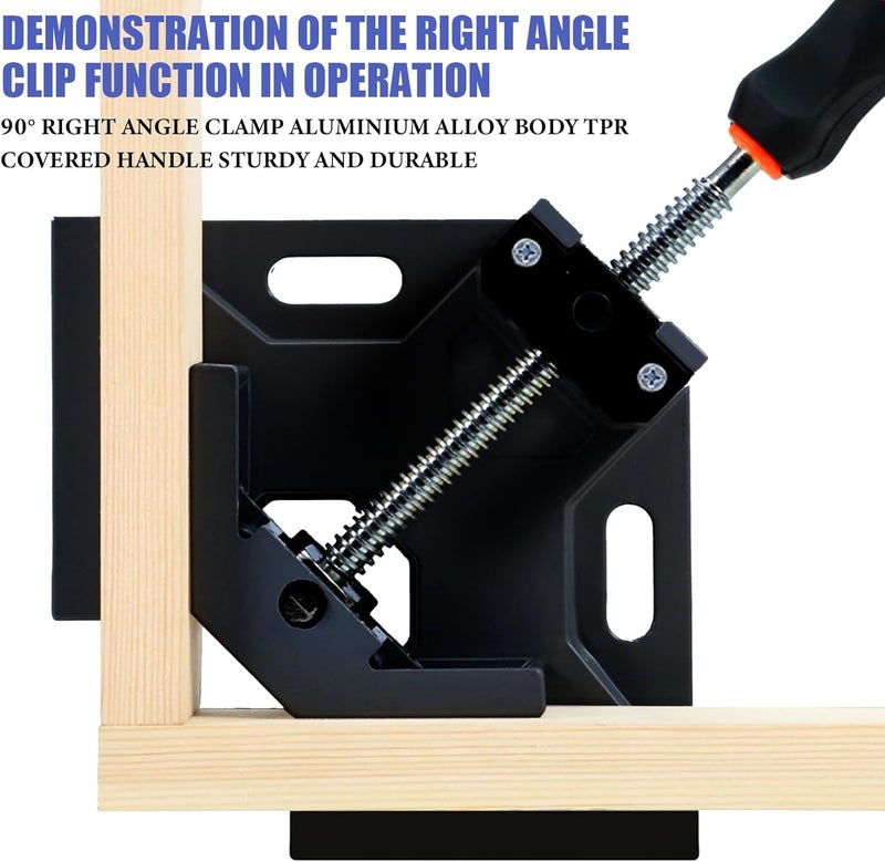 ISWEES Corner Clamp 4pcs 90 Degree Right Angle Clamp with Adjustable Aluminum Alloy Swing Jaw for Woodworking, Photo Framing, Gifts for Men Dad - Image 5